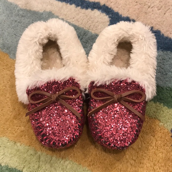 girls sequin slippers